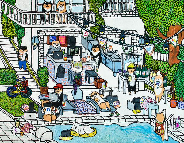 【A4ポスター】 シリコンバレーの柴犬達